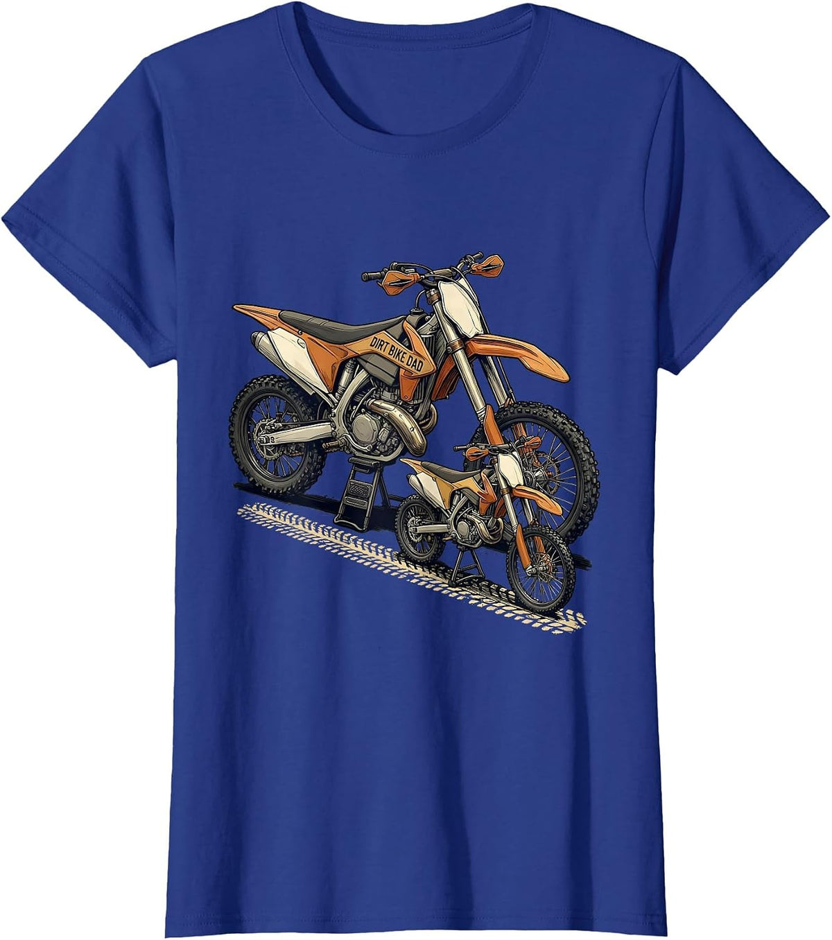 Women's Dirt Bike Dad Motocross Off-Road Rider Pride T-Shirt - Royal Blue