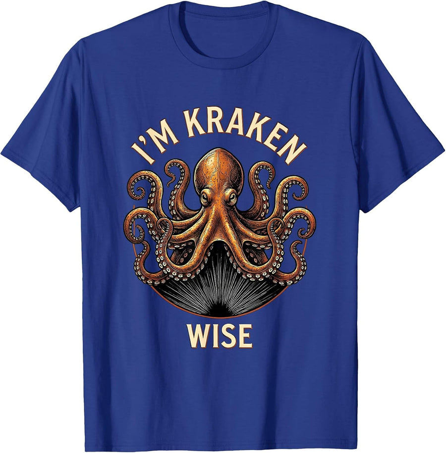 I'm Kraken Wise Funny Octopus Sea Monster Lover Vintage T-Shirt - Royal Blue