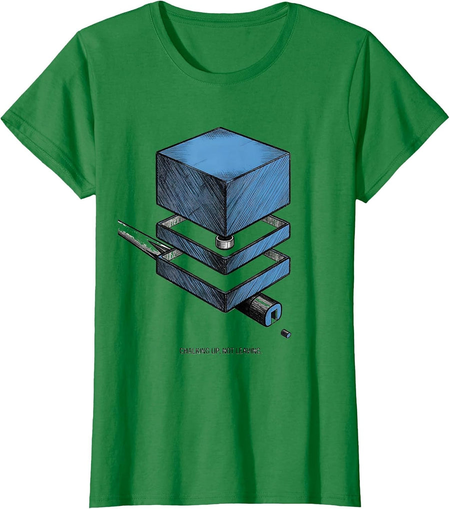 Women's Chalking Up Not Leaving Funny Billiards Pool Player Humor T-Shirt - Kelly Green