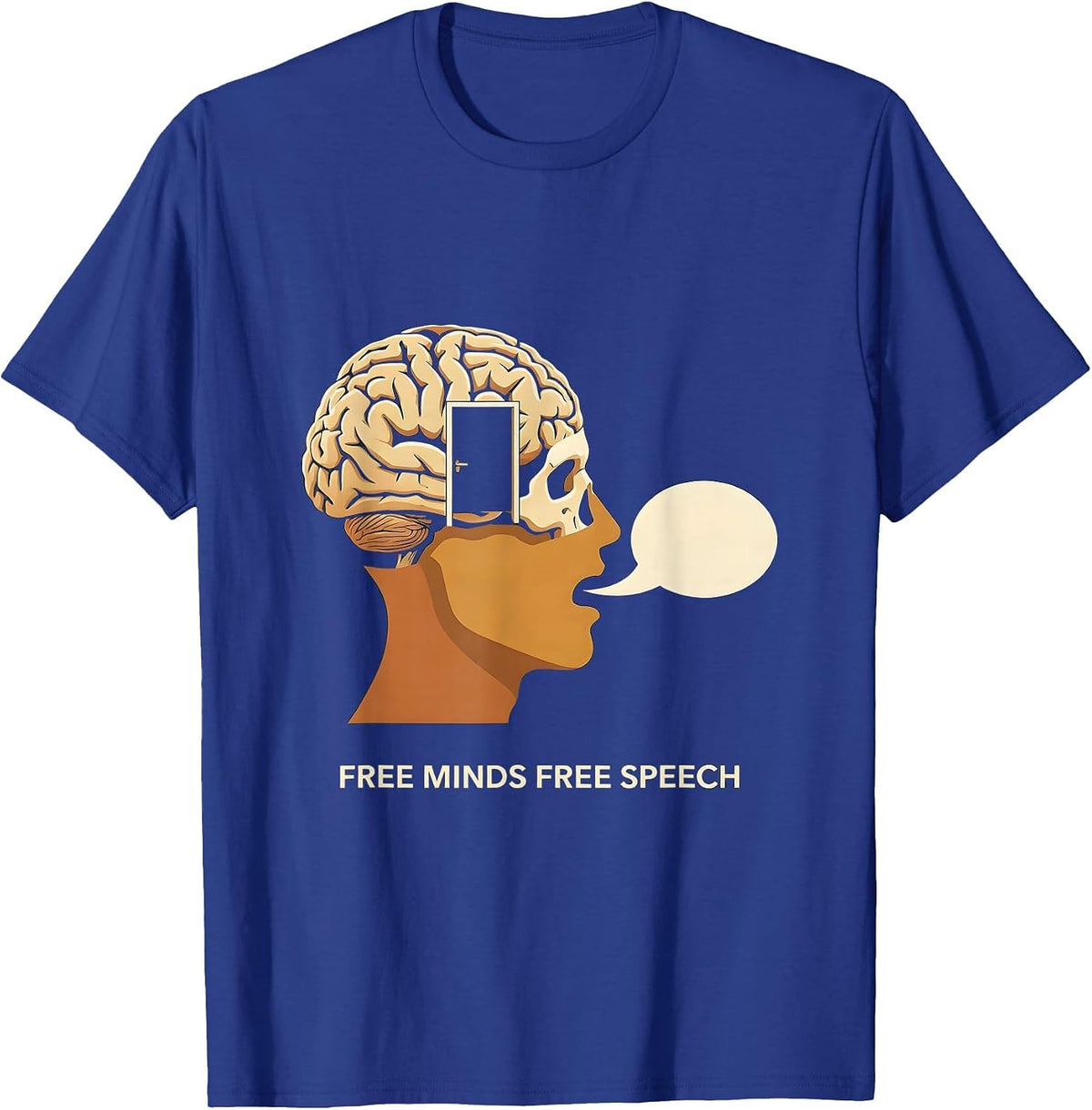 Men's Free Minds Free Speech 1st Amendment Design T-Shirt - Royal Blue