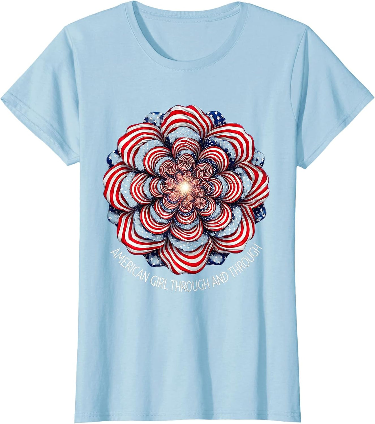 American Girl Through and Through Red White Blue T-Shirt - Baby Blue