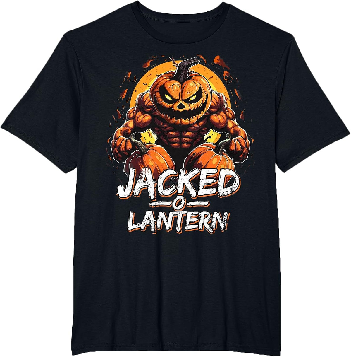 Funny Halloween Jacked O Lantern Costume Party Gym Men T-Shirt - Black