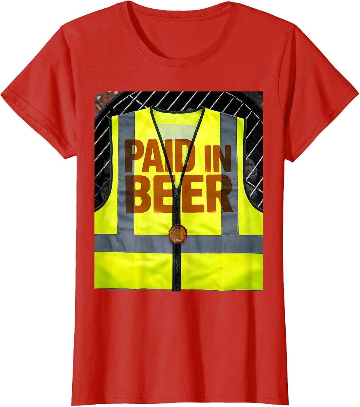 Paid In Beer Funny Labor Day Cookout Beer Humor T-Shirt - Red