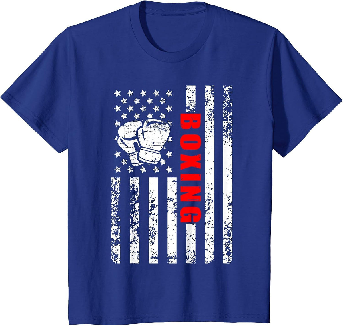 American Flag Boxing Patriotic Boxing T-Shirt - Royal Blue