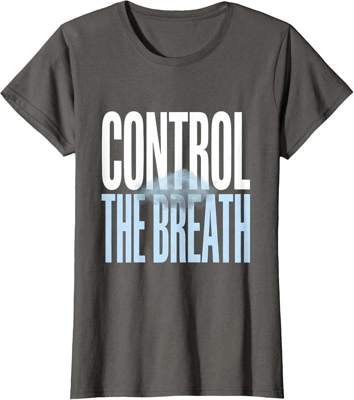 Women's Control The Breath Stoic Philosophy Quote Marcus Aurelius T-Shirt - Asphalt Grey