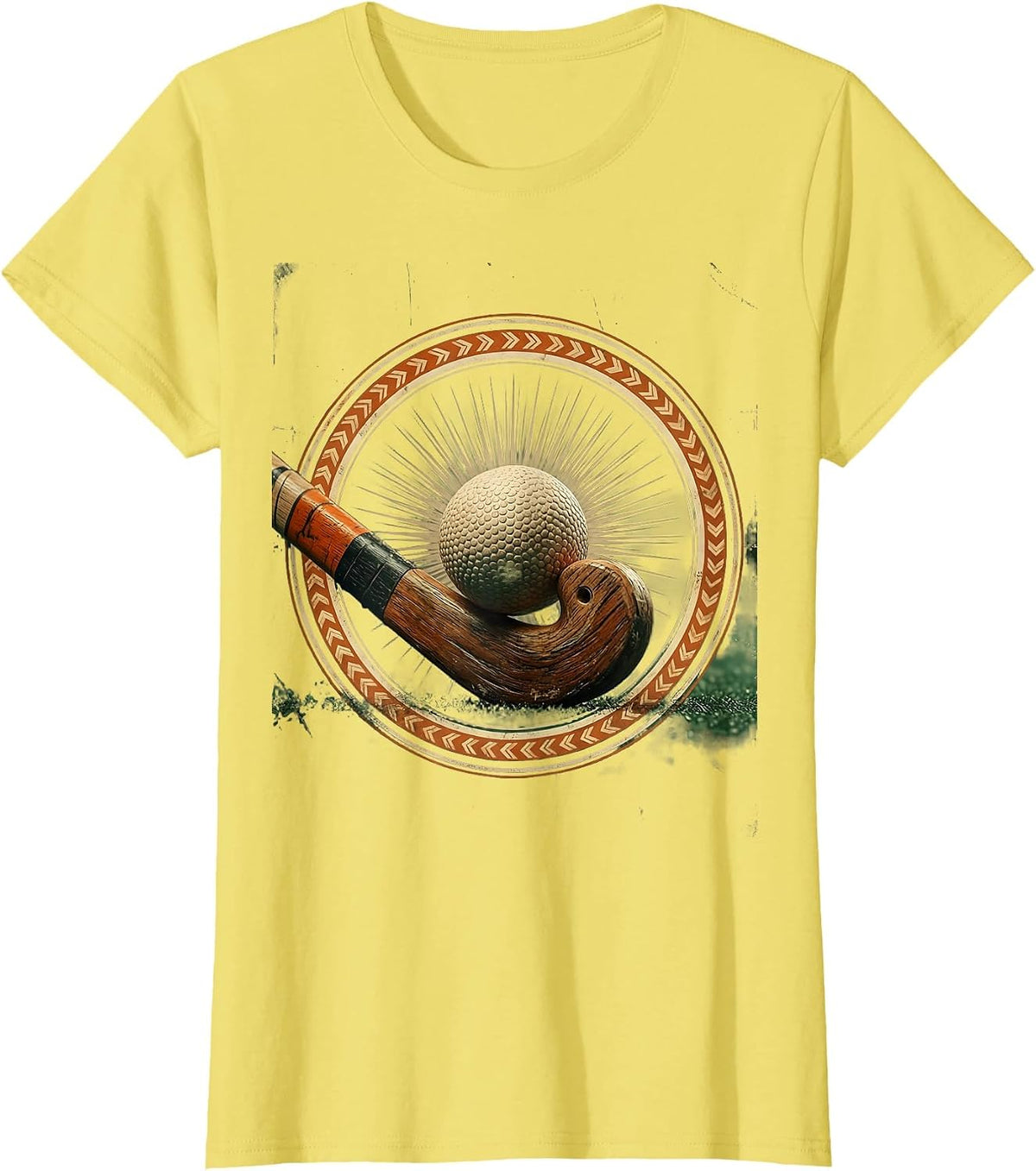 Field Hockey Ball Trapped Under Stick Graphic T-Shirt - Lemon Yellow