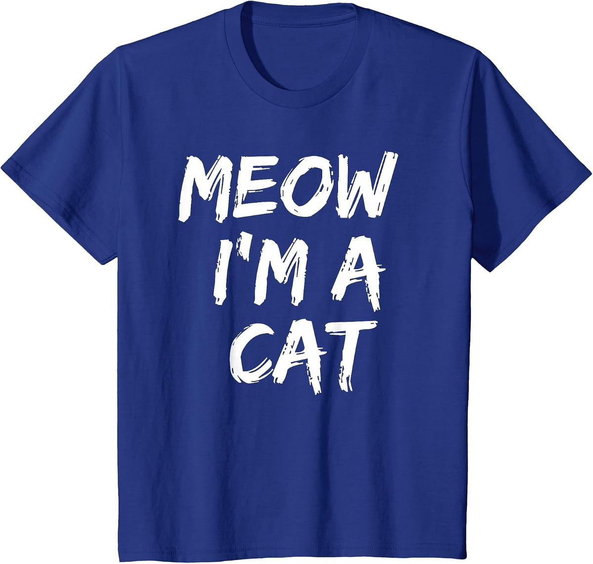 Funny Meow Cat Halloween Costume Style T-Shirt - Royal Blue