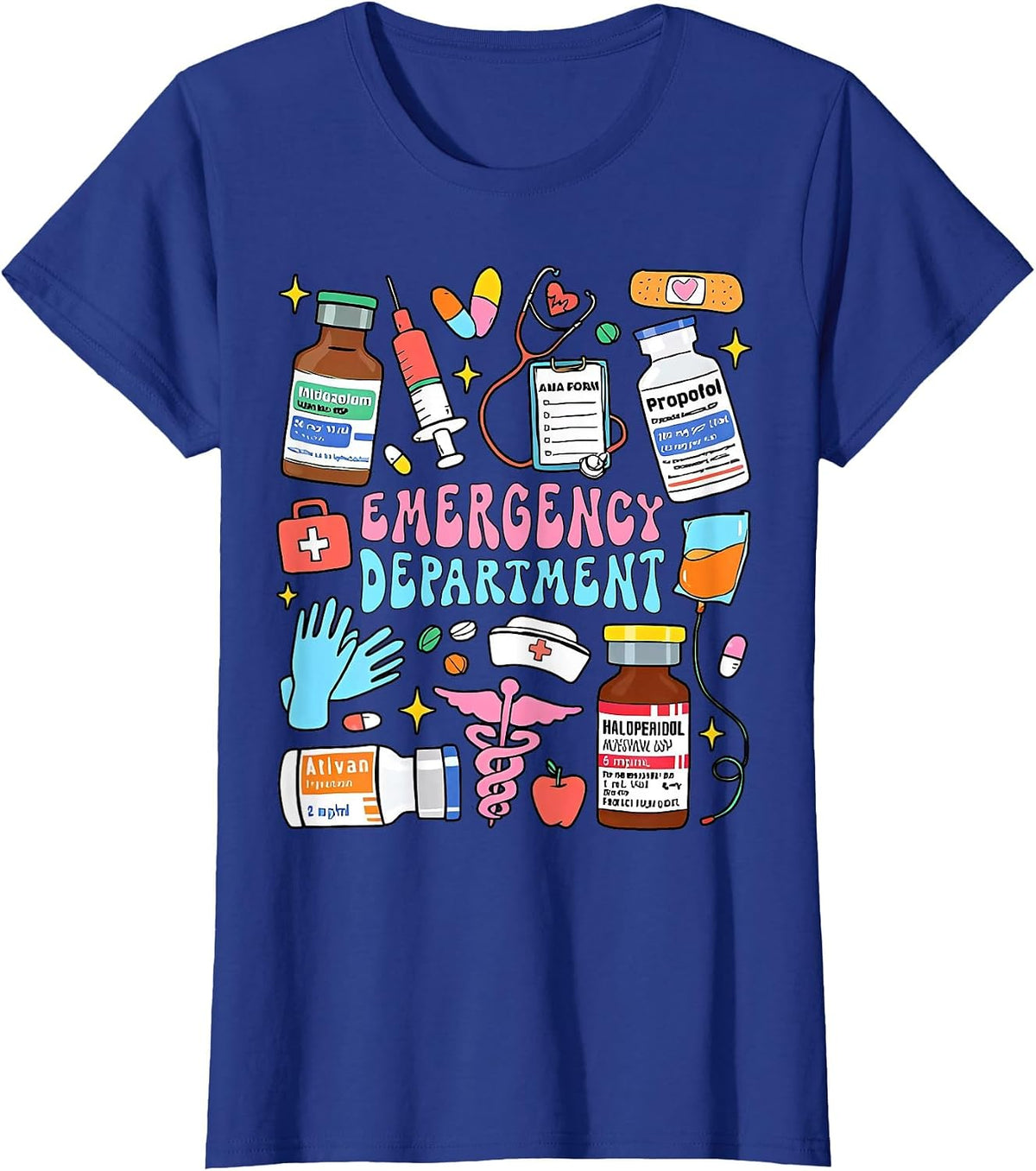 Retro Emergency Department Emergency Room ER ED Nurse Tech T-Shirt - Royal Blue