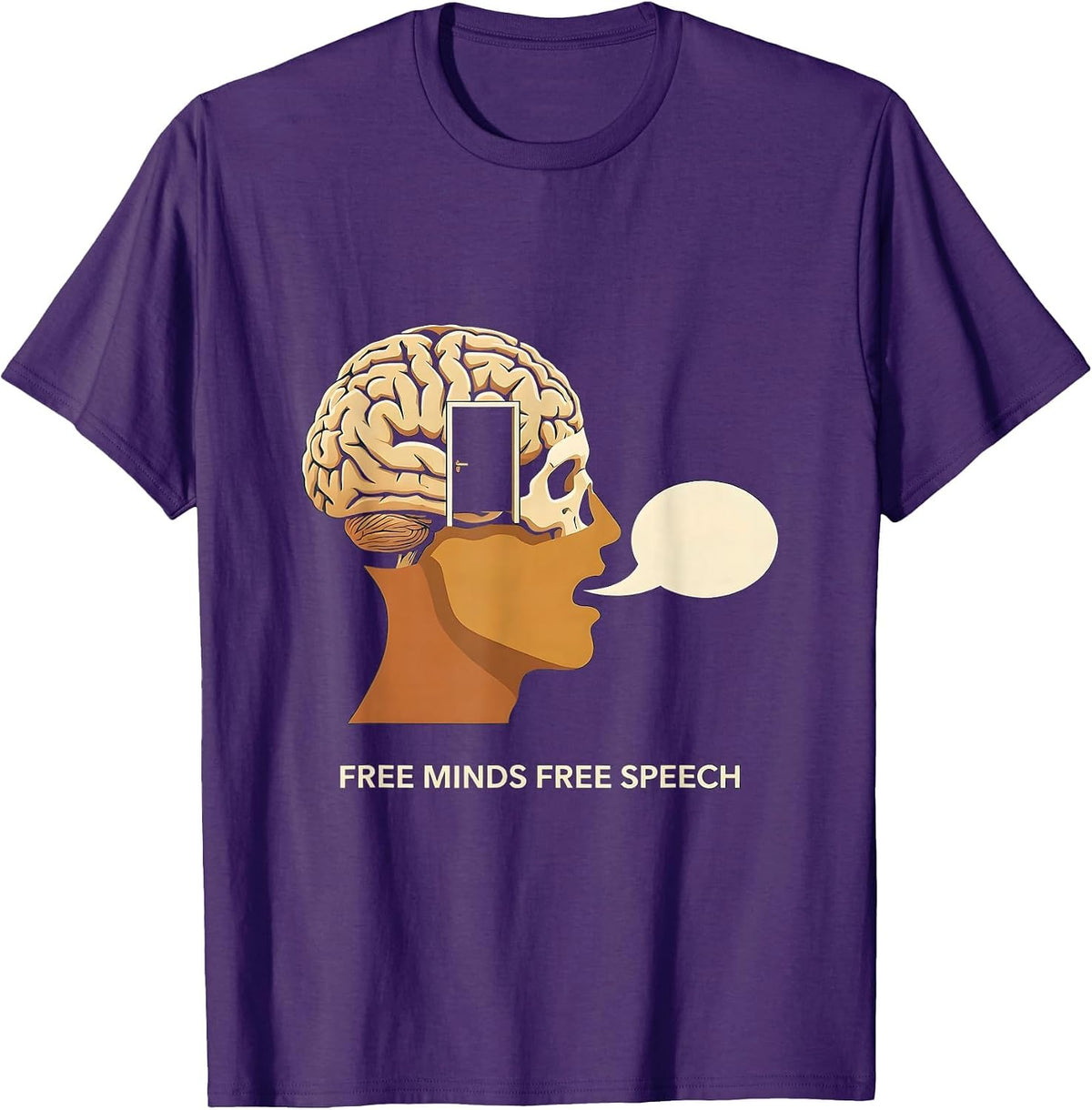 Men's Free Minds Free Speech 1st Amendment Design T-Shirt - Purple