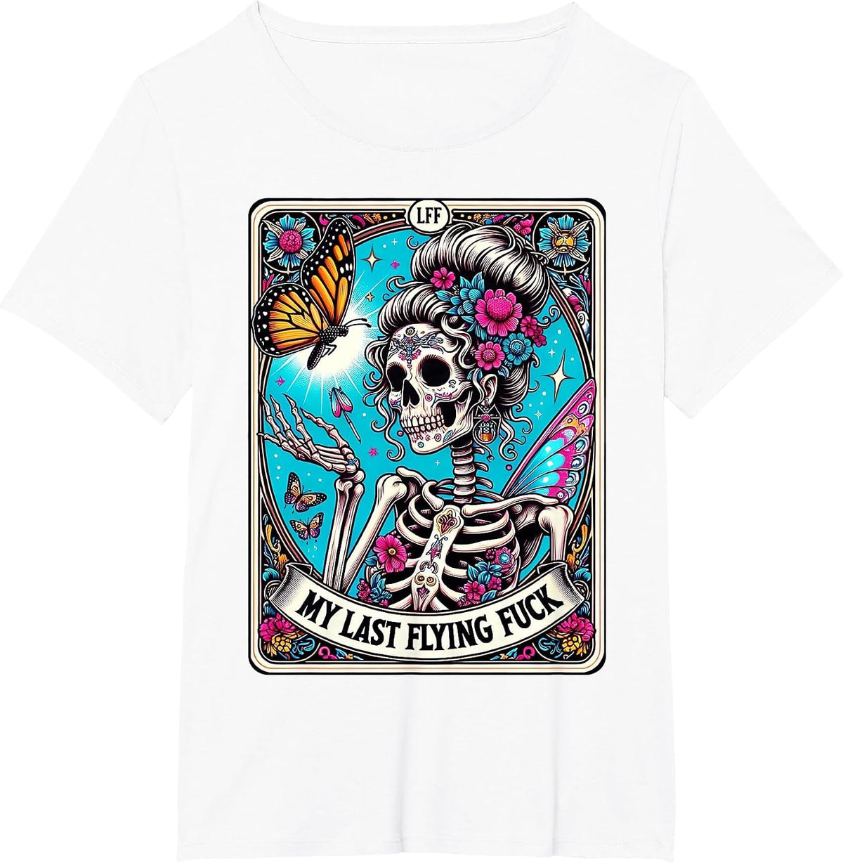 My Last Flying Fuck Tarot Card Funny T-Shirt - White