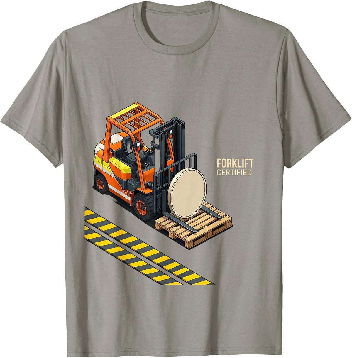 Men's Forklift Certified Funny Construction Worker Occupational T-Shirt - Slate Grey