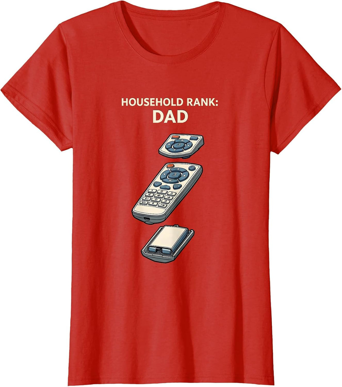 Household Rank: Dad Funny Family Sarcastic Dad Gift T-Shirt - Red