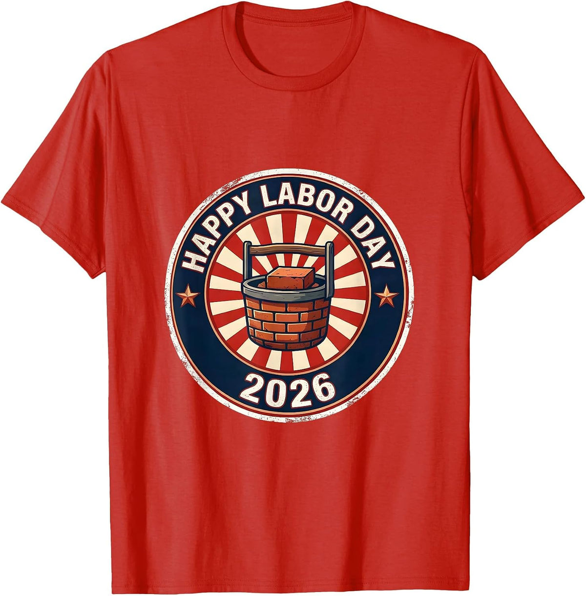 Men's Happy Labor Day 2026 Patriotic Union Pride Worker T-Shirt - Red