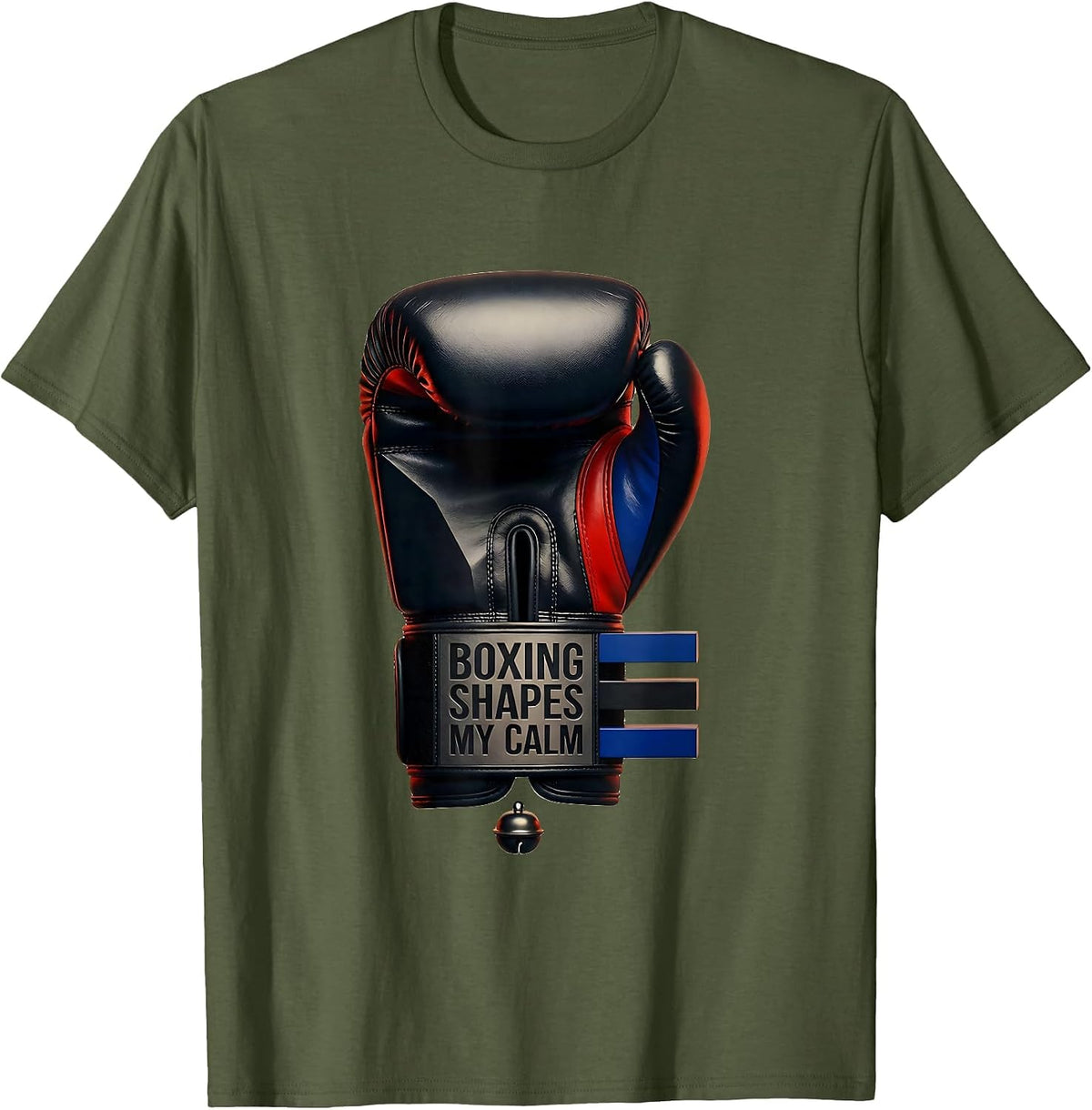 Men's Boxing Shapes My Calm Geometric Boxer Fan Gift T-Shirt - Olive Green