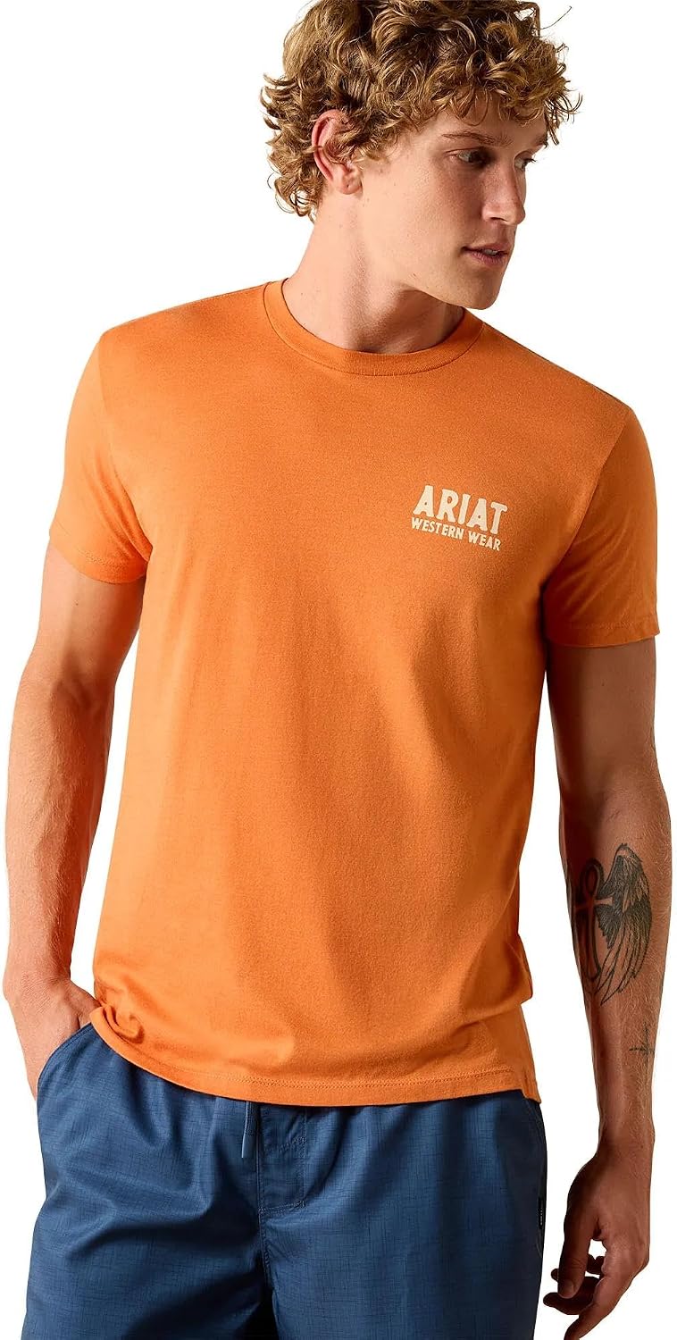 ARIAT Men's Outline Shop T-Shirt - Papaya