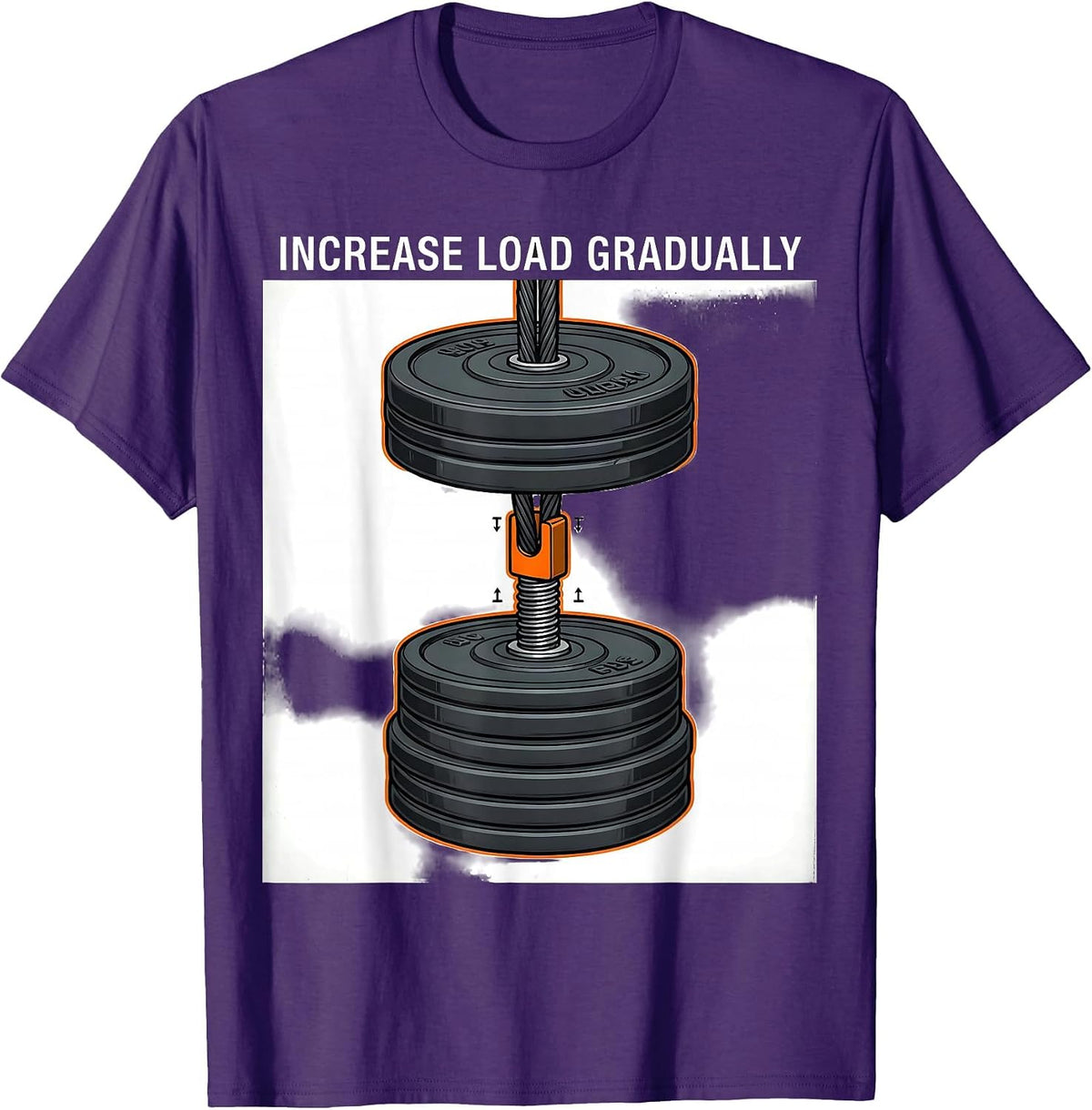 Increase Load Gradually Funny Gym Workout Weightlifting T-Shirt - Purple