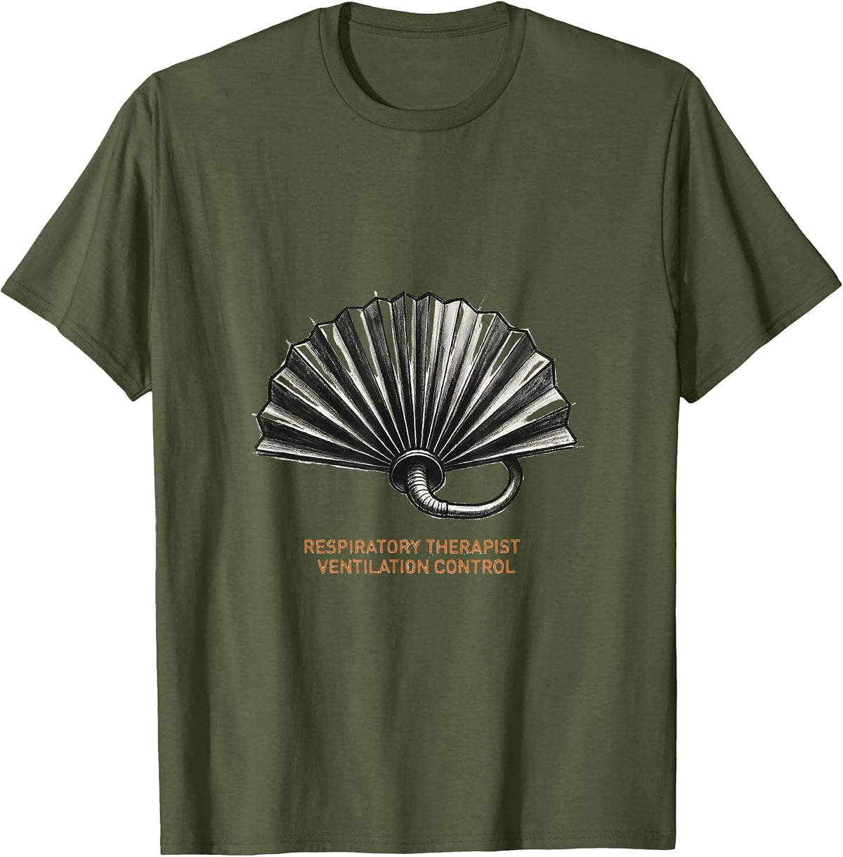 Men's Respiratory Therapist Ventilation Control Minimalist T-Shirt - Olive Green