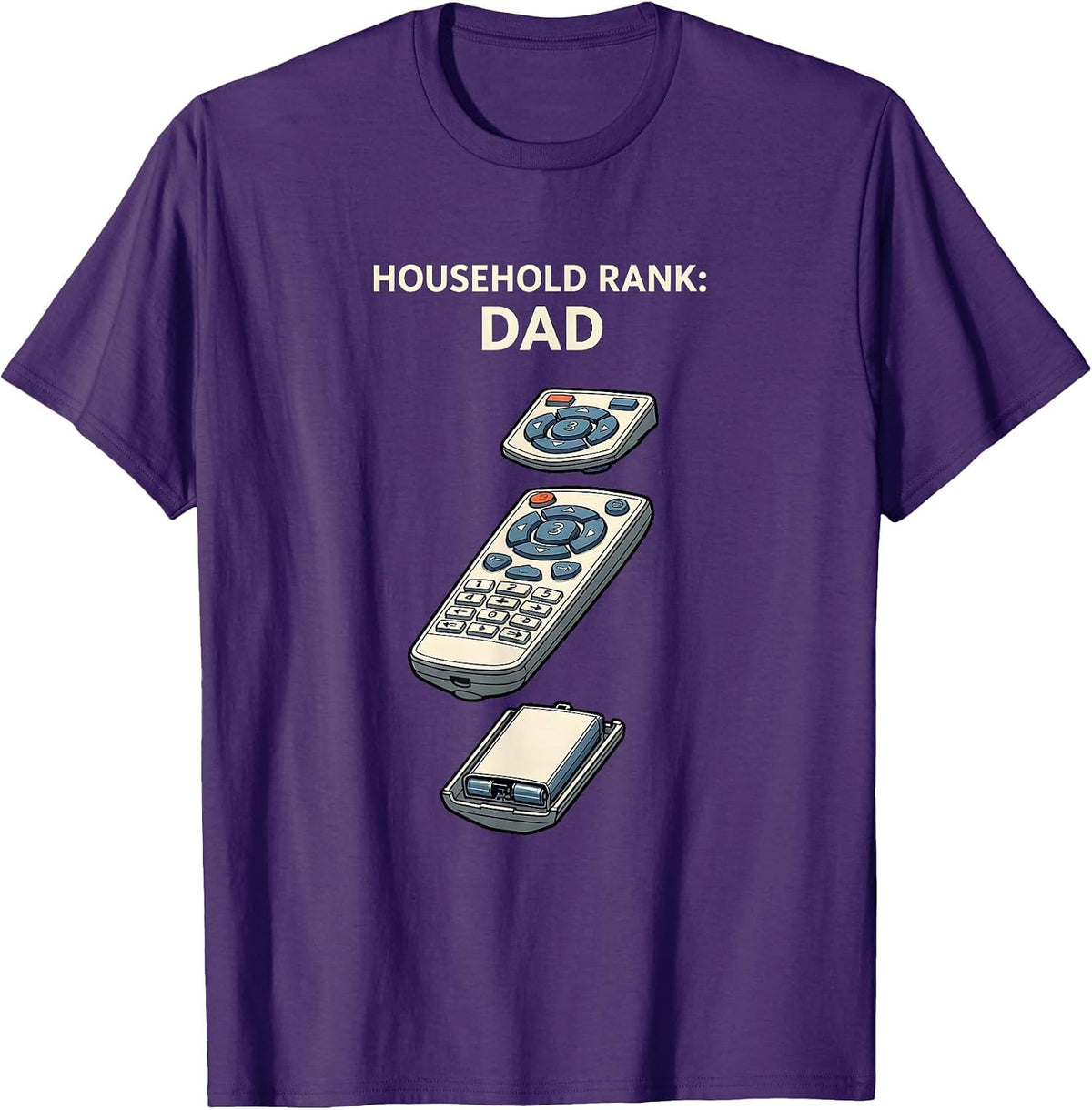 Household Rank: Dad Funny Family Sarcastic Dad Gift T-Shirt - Purple