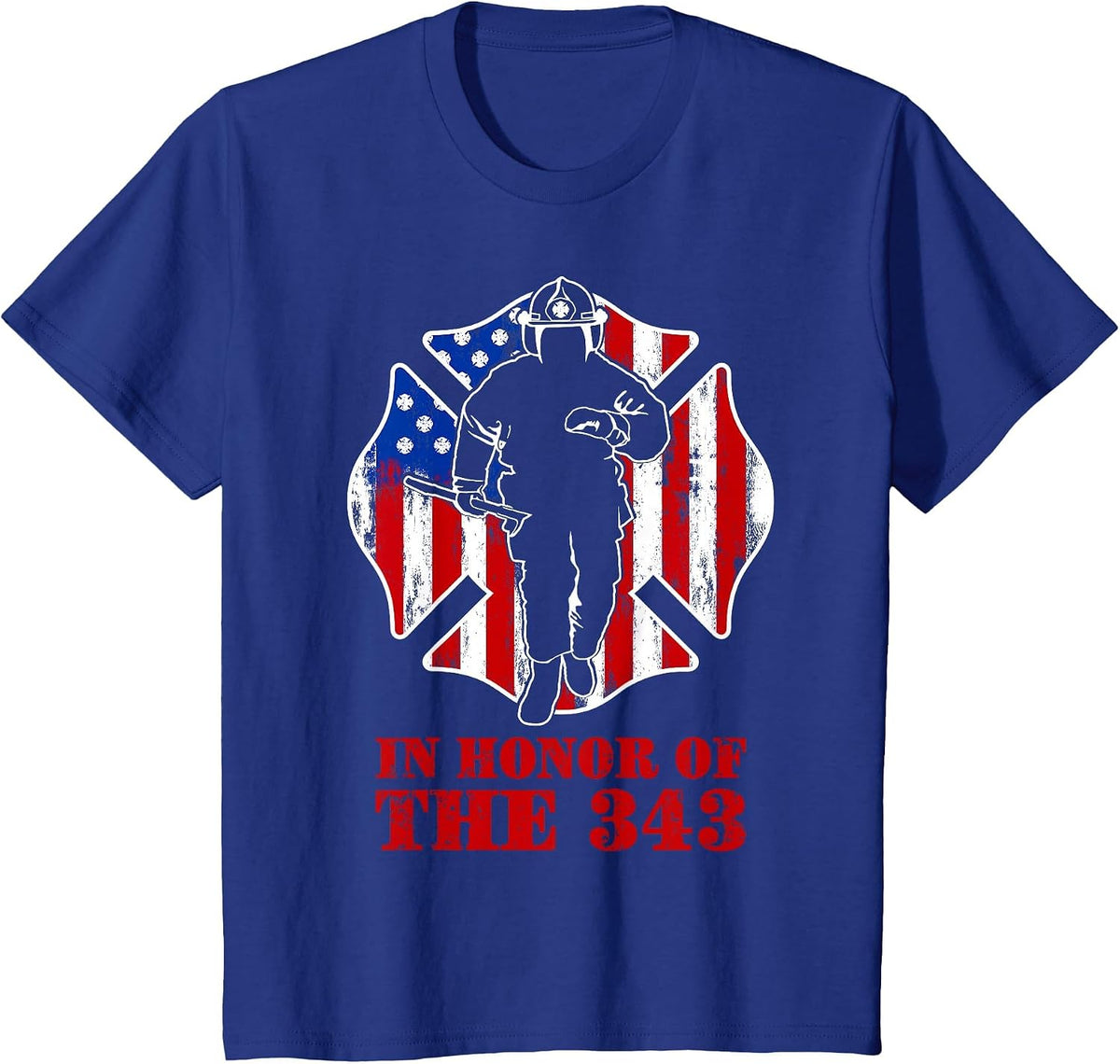 in Erinnerung und Ehre Werden wir nie vergessen 343 Fireman T-Shirt - Royal Blue