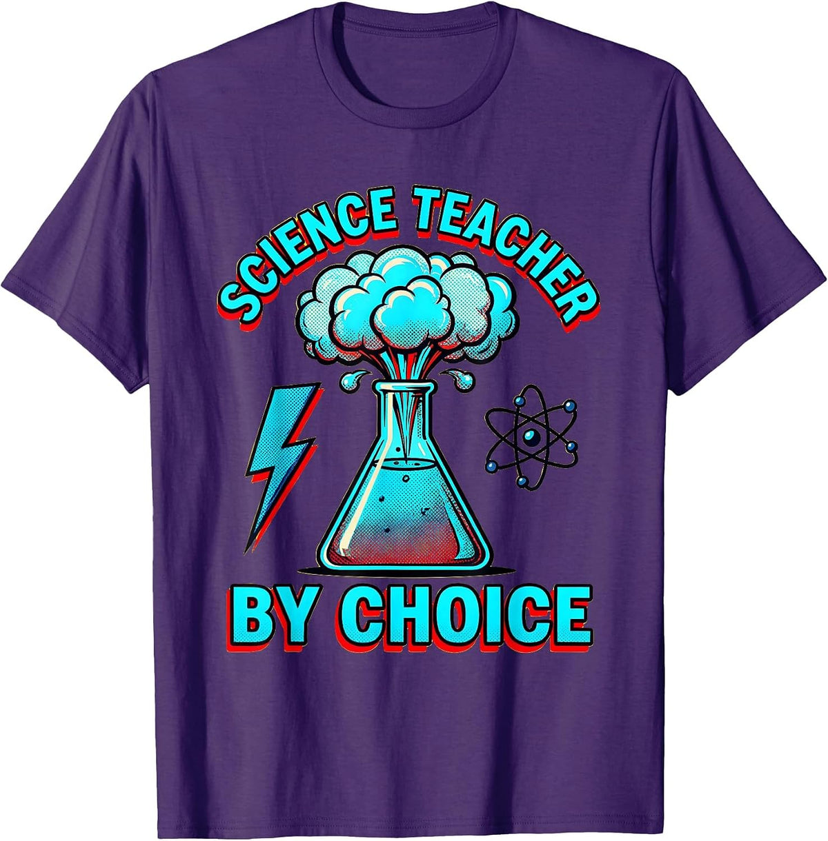 Science Teacher By Choice Educator Design T-Shirt - Purple