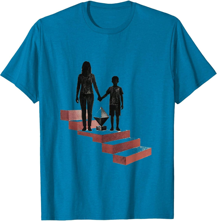 Para Pair Minimalist Classroom Appreciation Back To School T-Shirt - Sapphire Blue