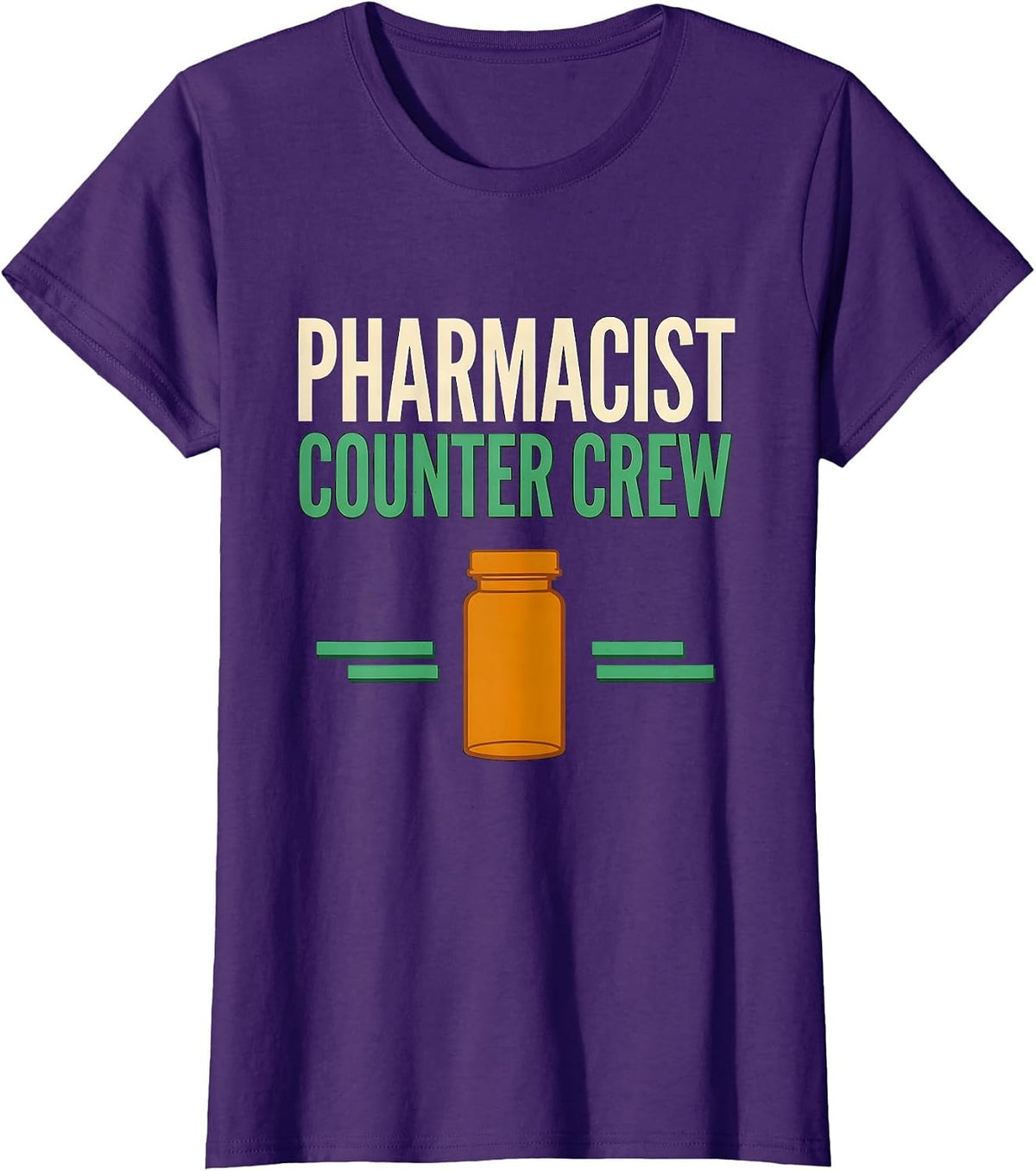 Women's Pharmacist Counter Crew Funny Pharmacy Technician Crew T-Shirt - Purple