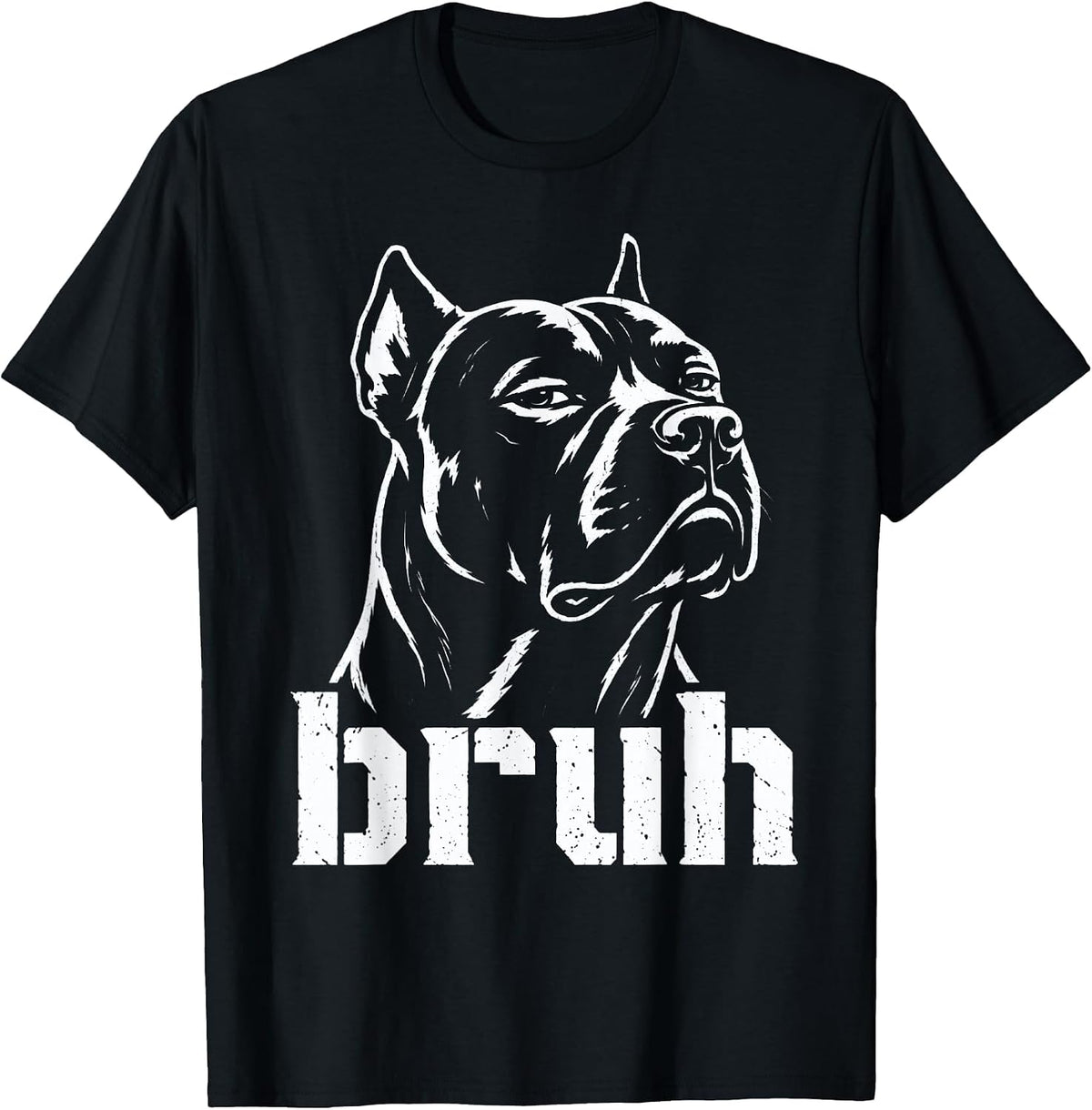 Bruh Funny Pitbull Meme Graphic Dog Dad Pittie Lovers T-Shirt - Black