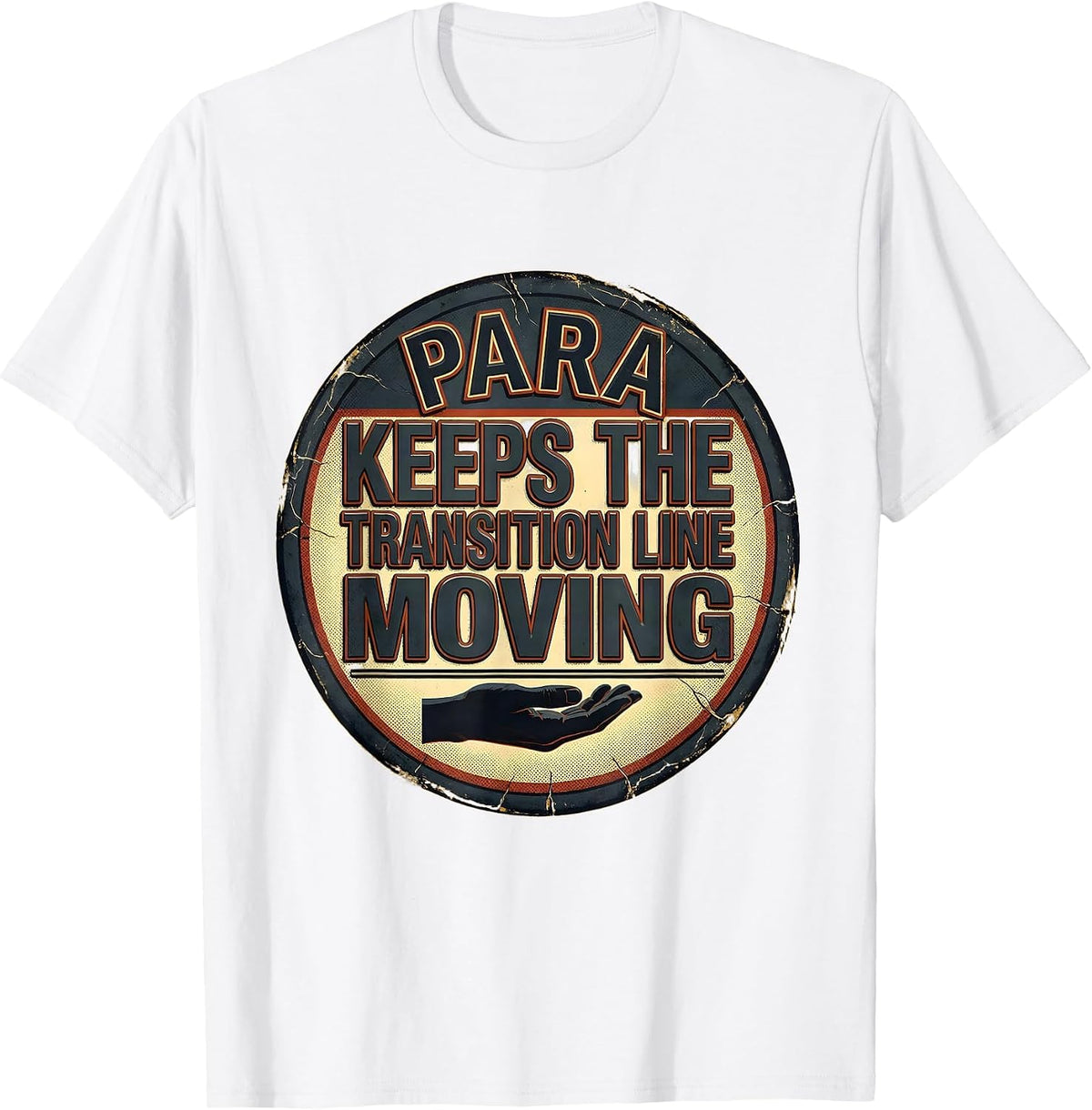 Men's PARA Keeps The Transition Line Moving Distressed T-Shirt - White