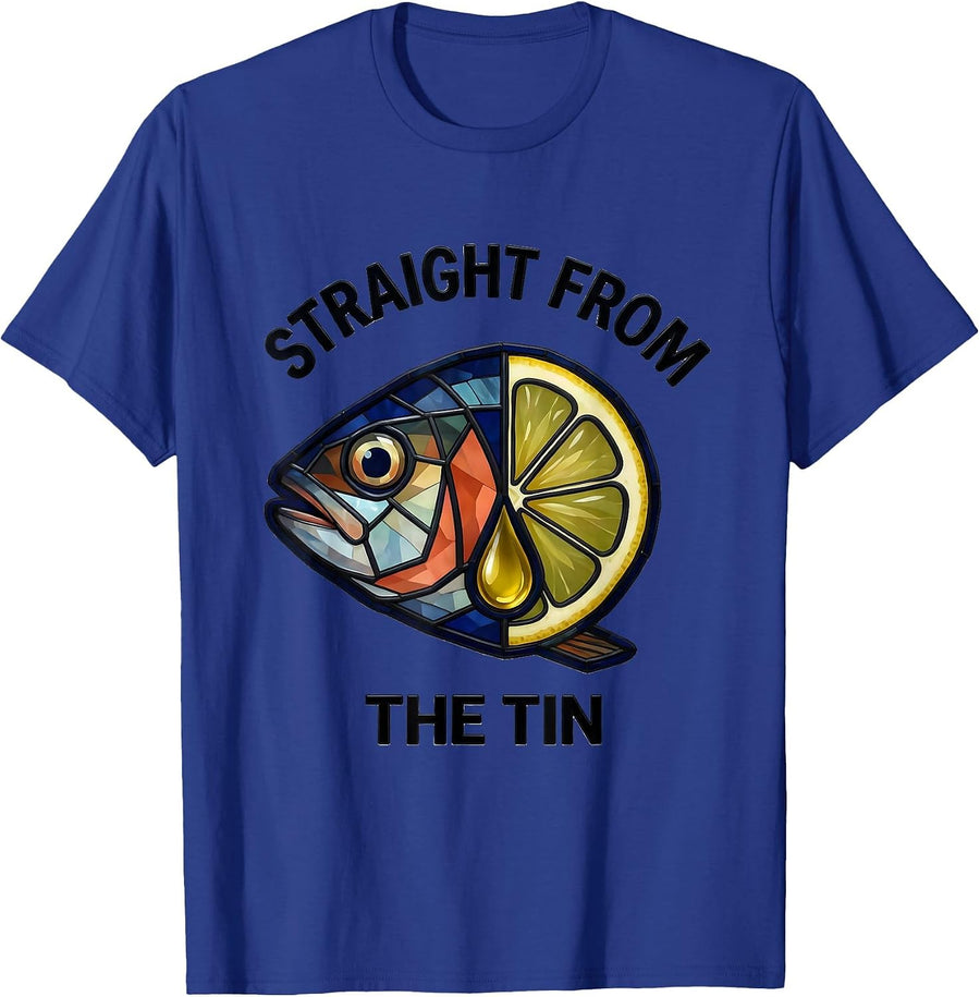 Straight From The Tin Stained Glass Mosaic Coastal Vintage T-Shirt - Royal Blue