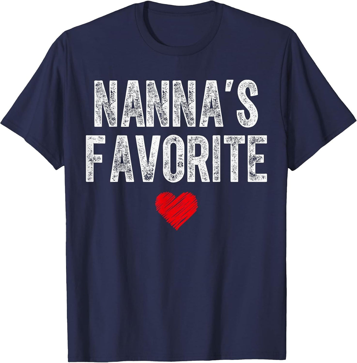 Nanna’S Favorite Heart Graphic for Mothers Day Grandchild T-Shirt - Navy Blue
