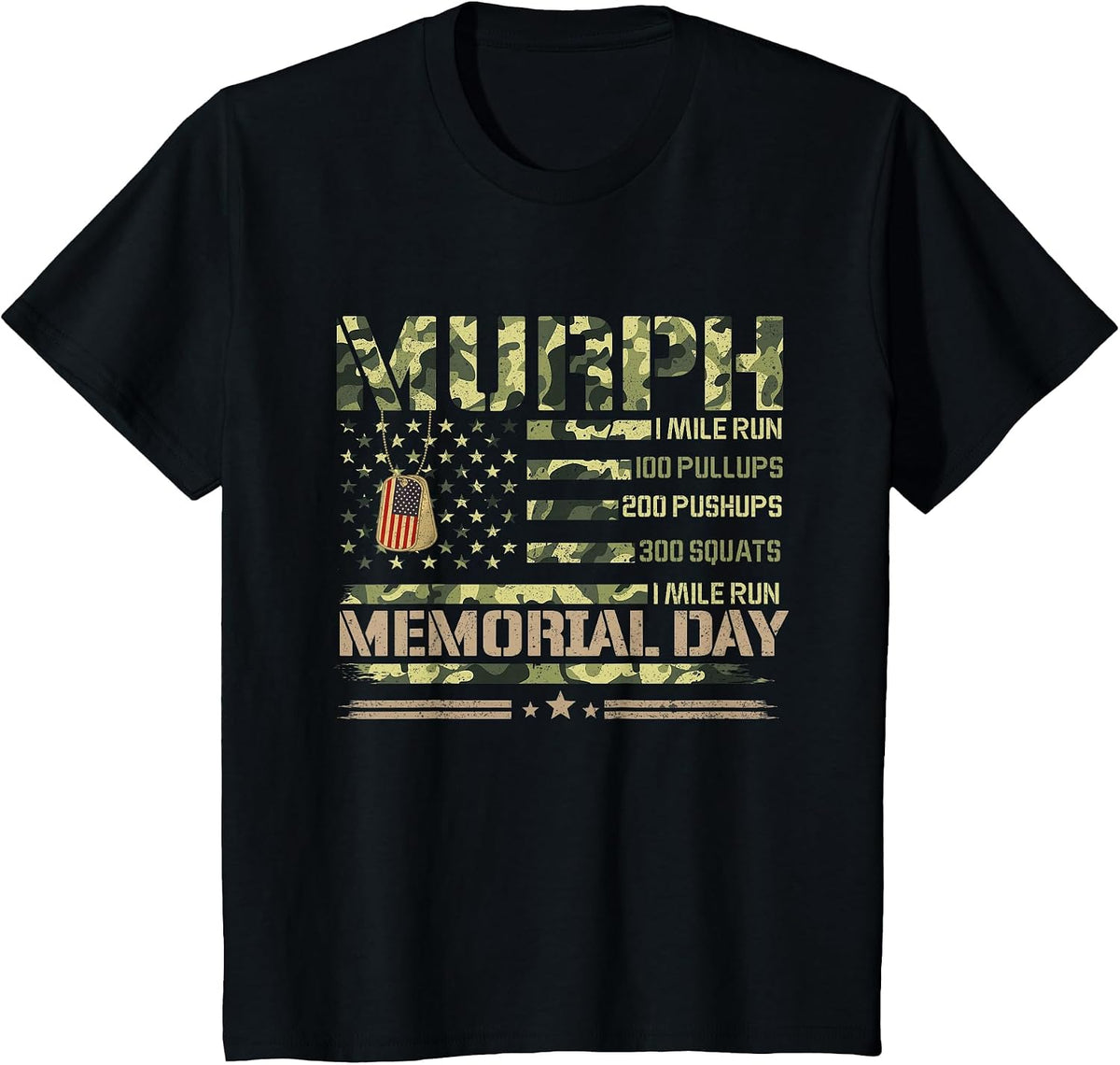 Murph Memorial Day for Weightlifters and Bodybuilder T-Shirt - Black