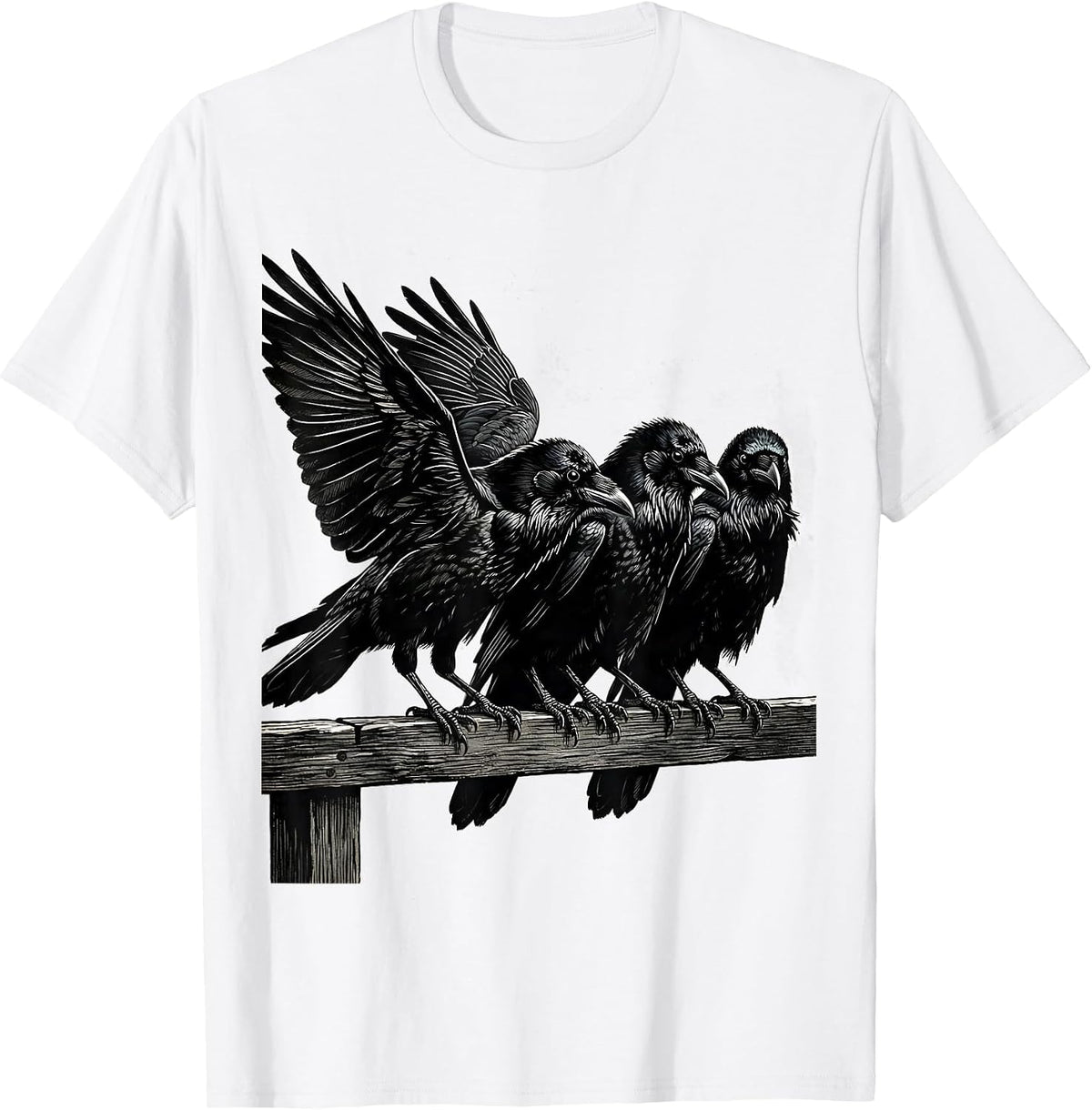 Men's Attempted Murder Crows Dark Humor Bird Lover Pun T-Shirt - White