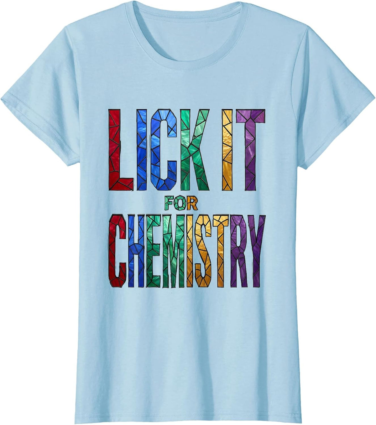 Lick It For Chemistry Periodic Table Design T-Shirt - Baby Blue