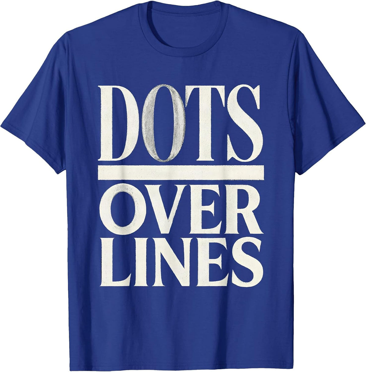 Dots Over Lines Minimalist Dot Art Design T-Shirt - Royal Blue