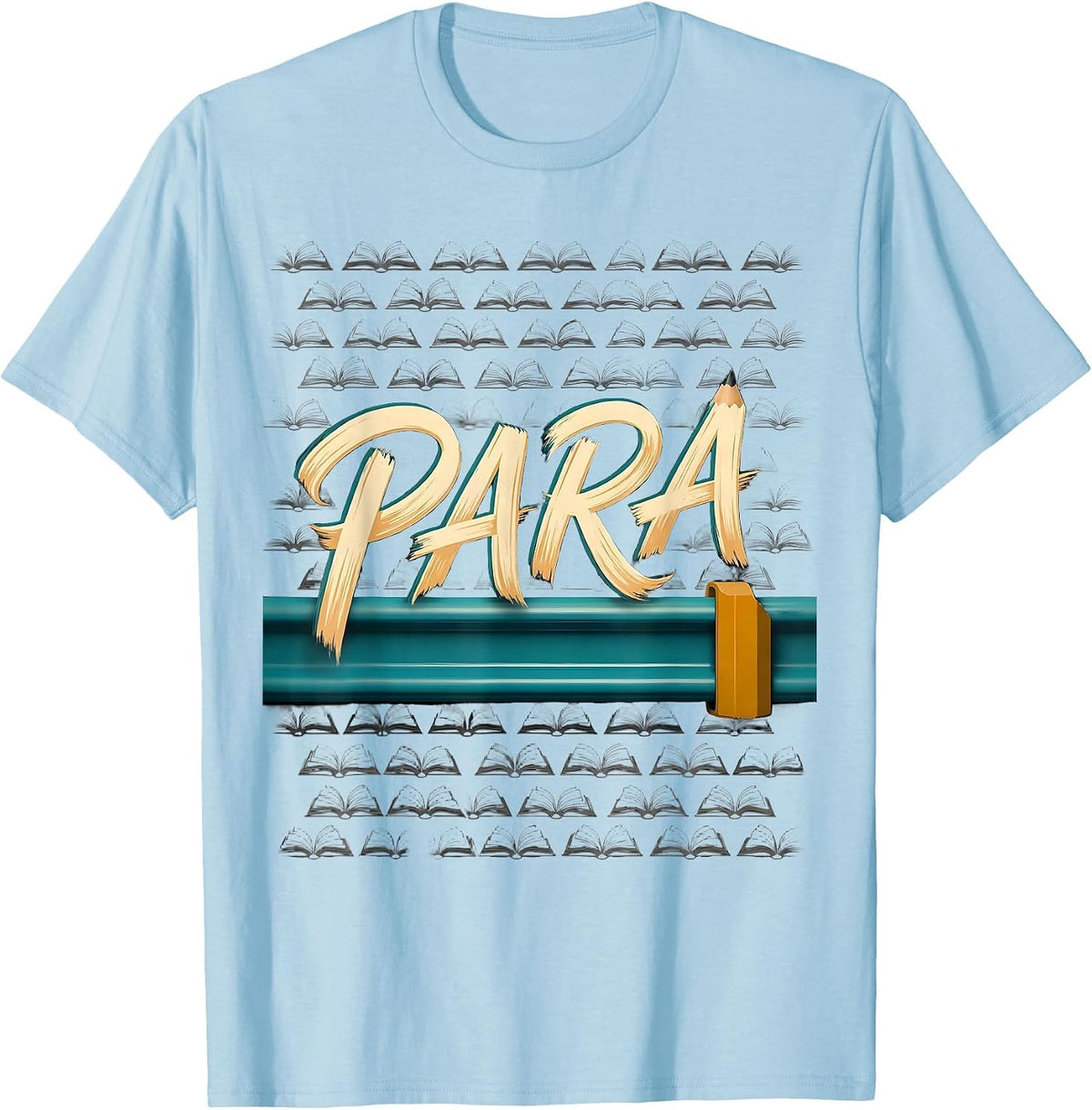 Men's Para Vintage Paraprofessional Teacher Aide School Support T-Shirt - Baby Blue