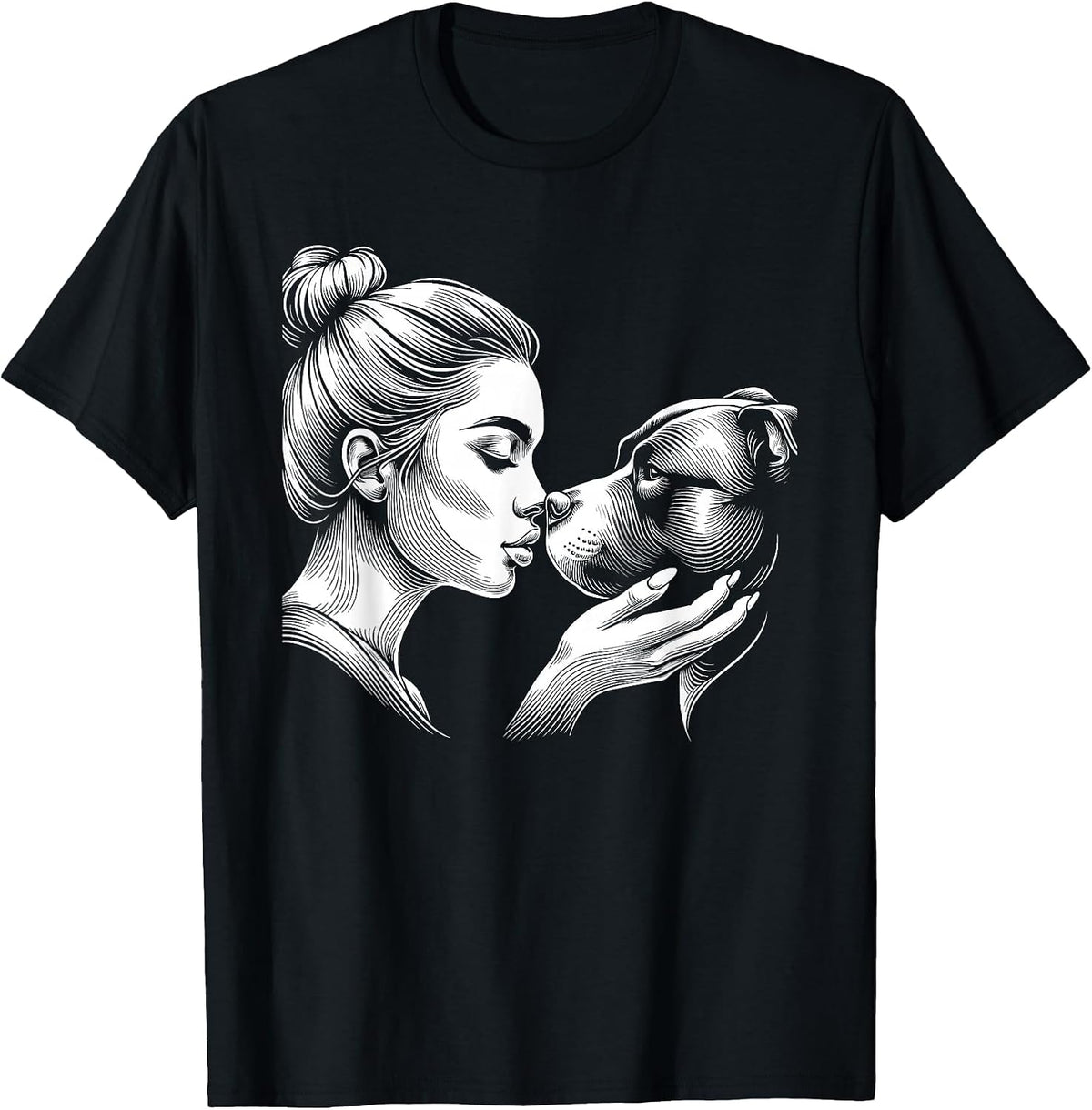 Staffordshire Bull Terrier Dog Mom Women Mother's Day T-Shirt - Black