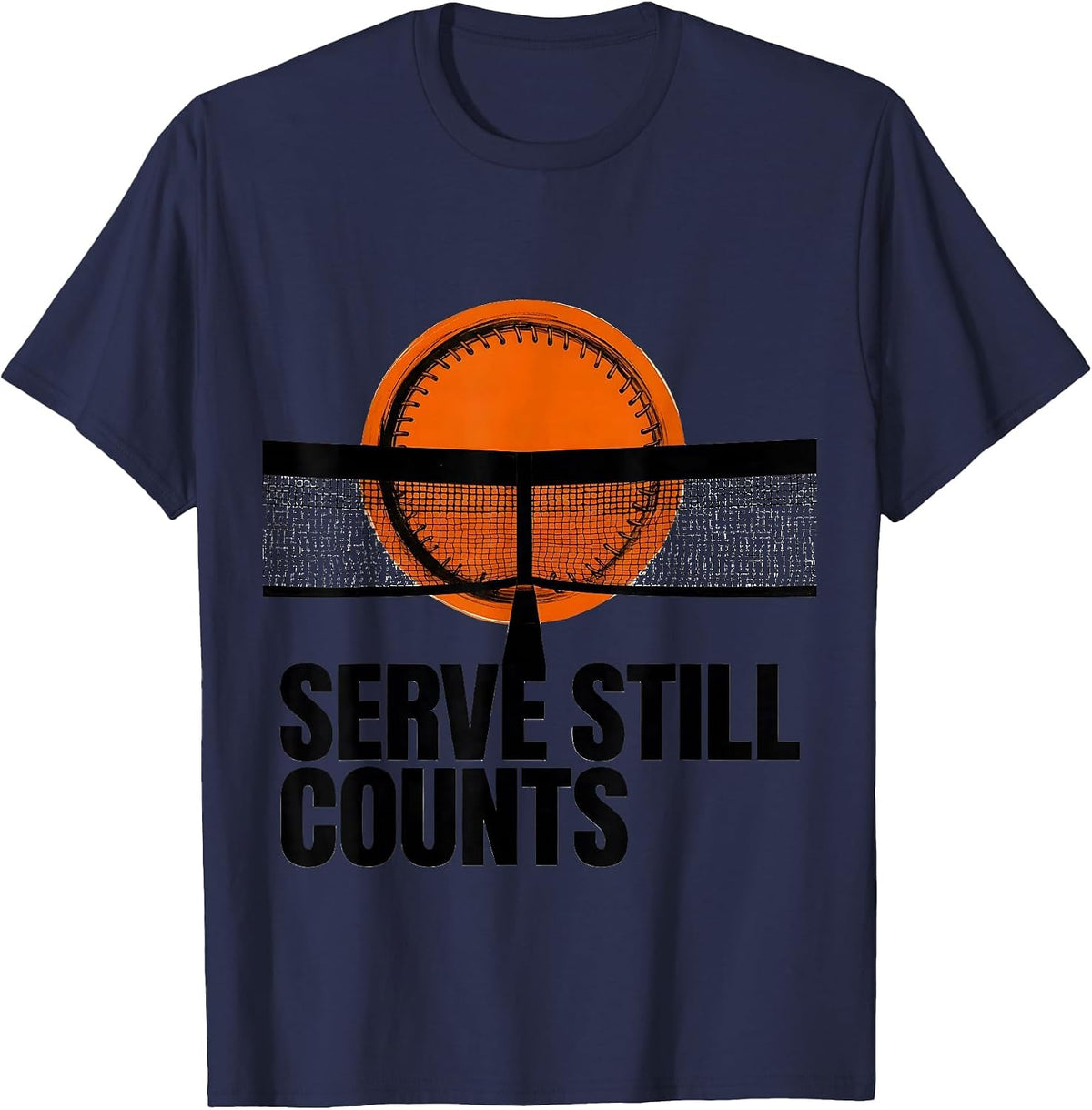 Serve Still Counts Funny Tennis Player Humor T-Shirt - Navy Blue