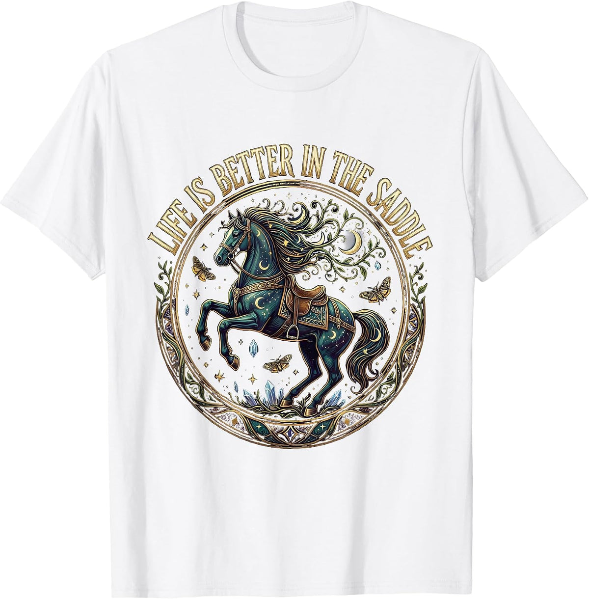 Men's Life Is Better In The Saddle Horse Riding Design T-Shirt - White