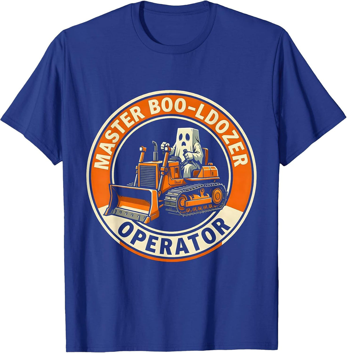 Master Boo-ldozer Operator Halloween Ghost Design T-Shirt - Royal Blue