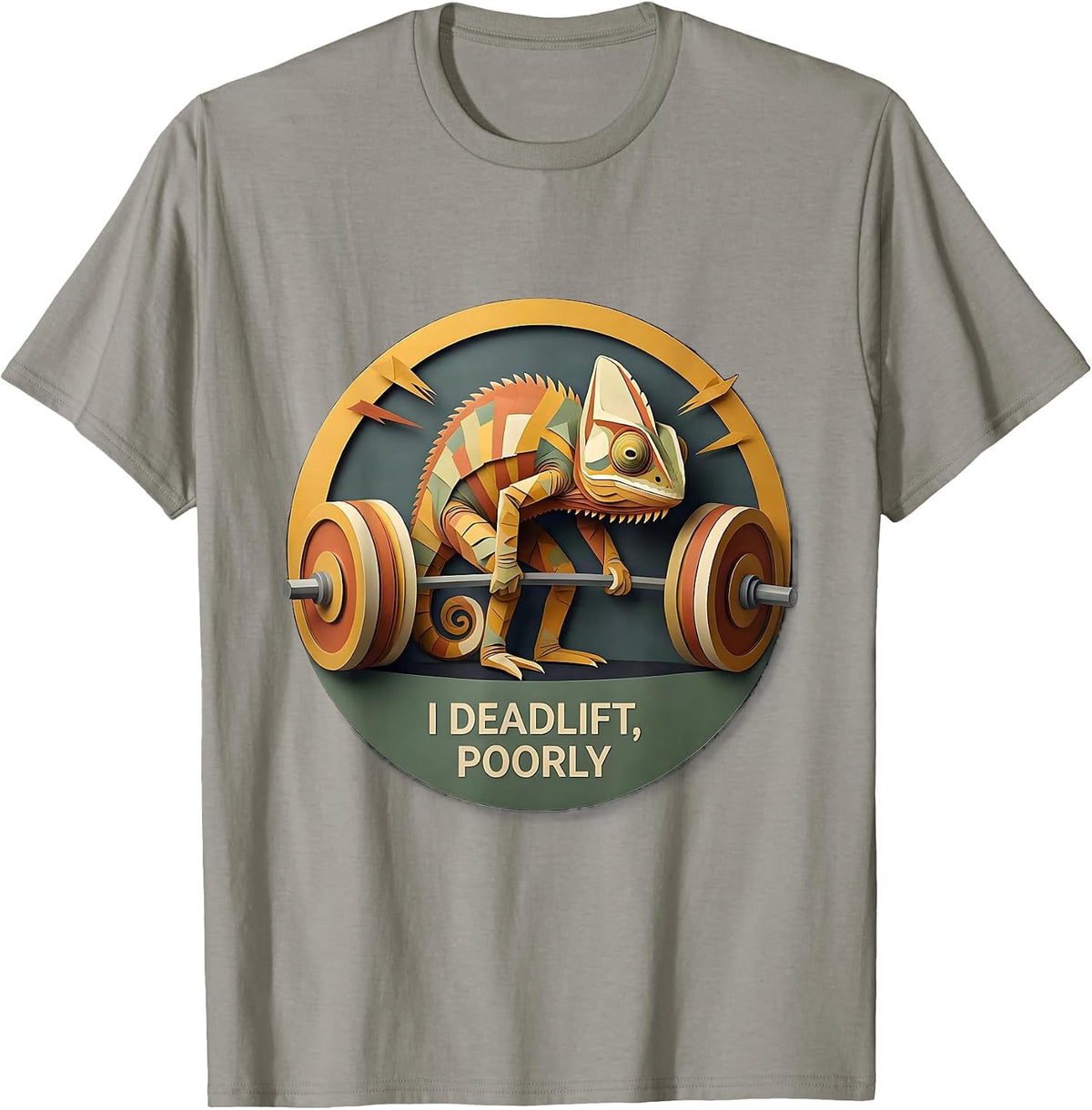 Men's I Deadlift, Poorly Funny Gym Workout Weightlifting Humor T-Shirt - Slate Grey