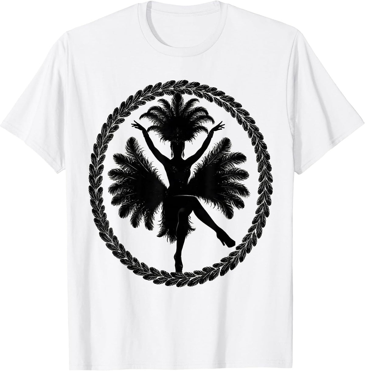Men's Showgirl Dancer Balancing Pose Illustration T-Shirt - White