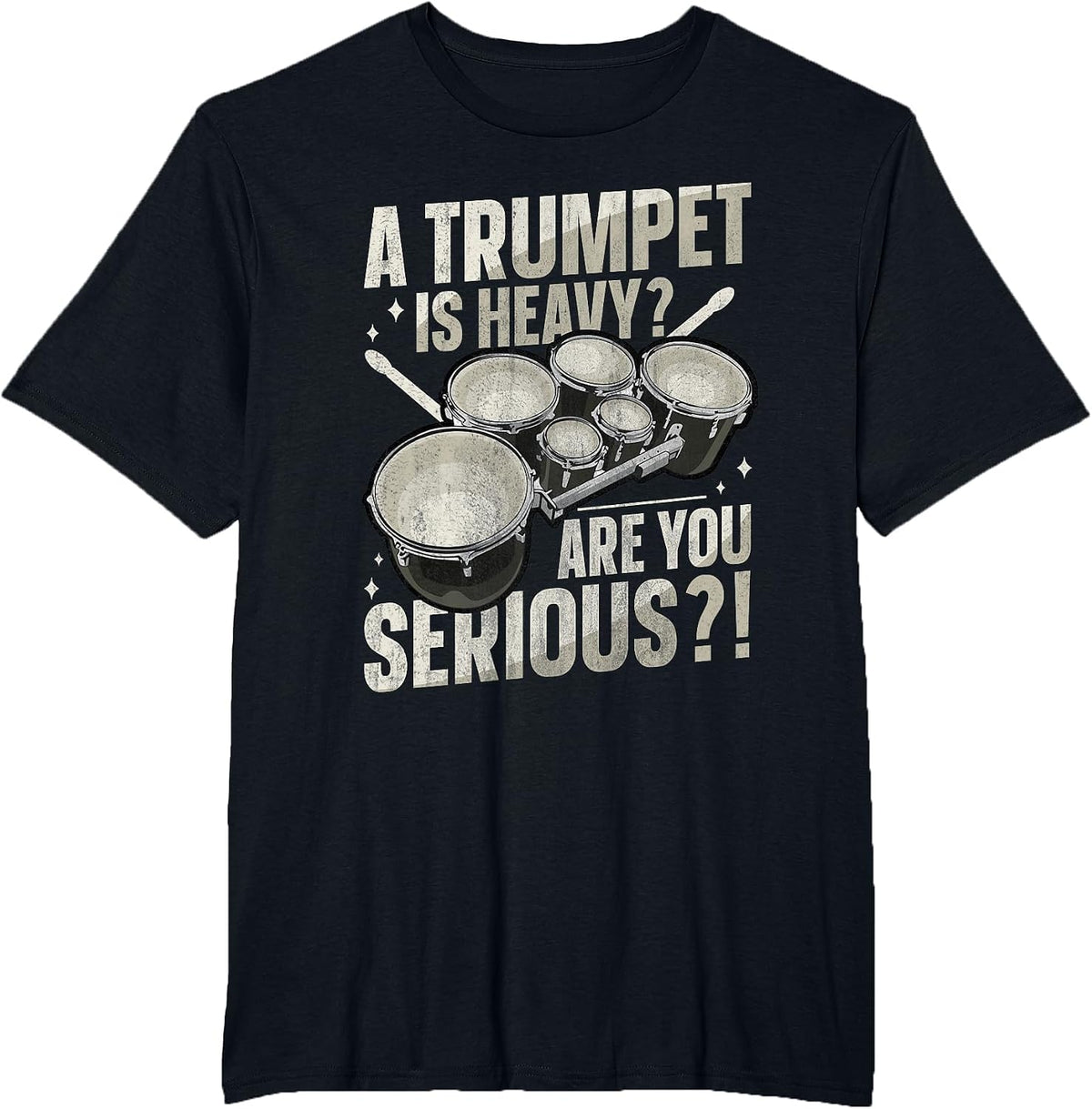 Quad Drums Marching Band Design for a Marching Band Drummer T-Shirt - Black