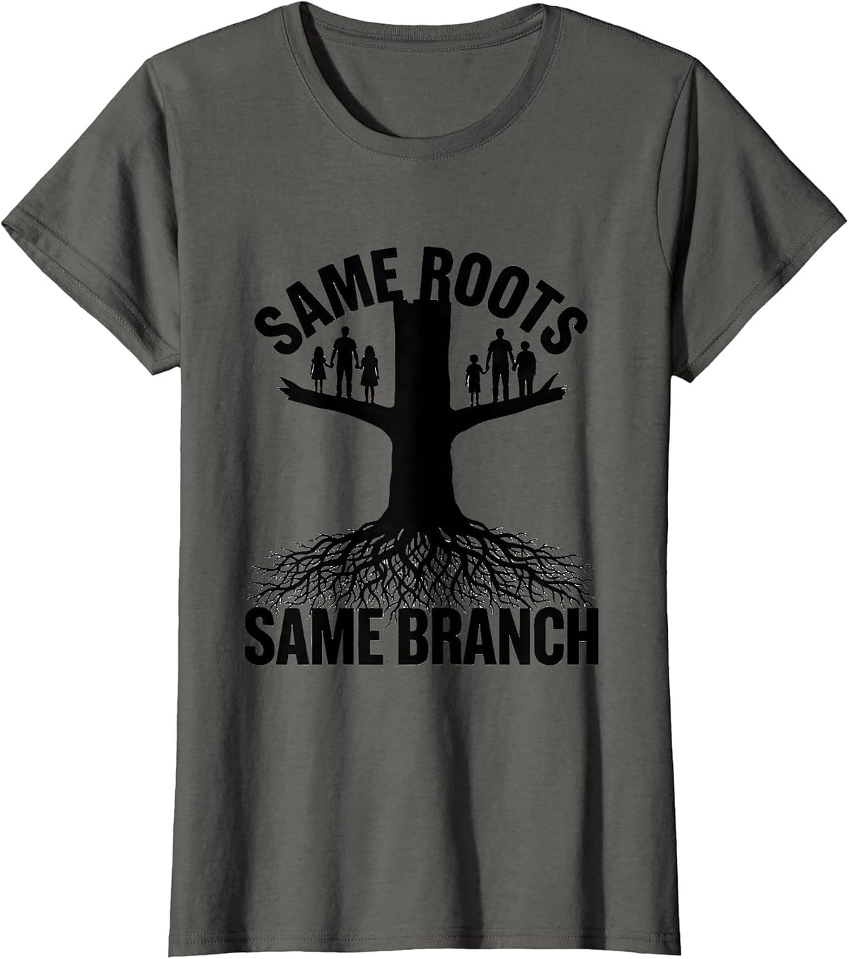 Women's Same Roots, Same Branch Family Reunion Matching T-Shirt - Asphalt Grey