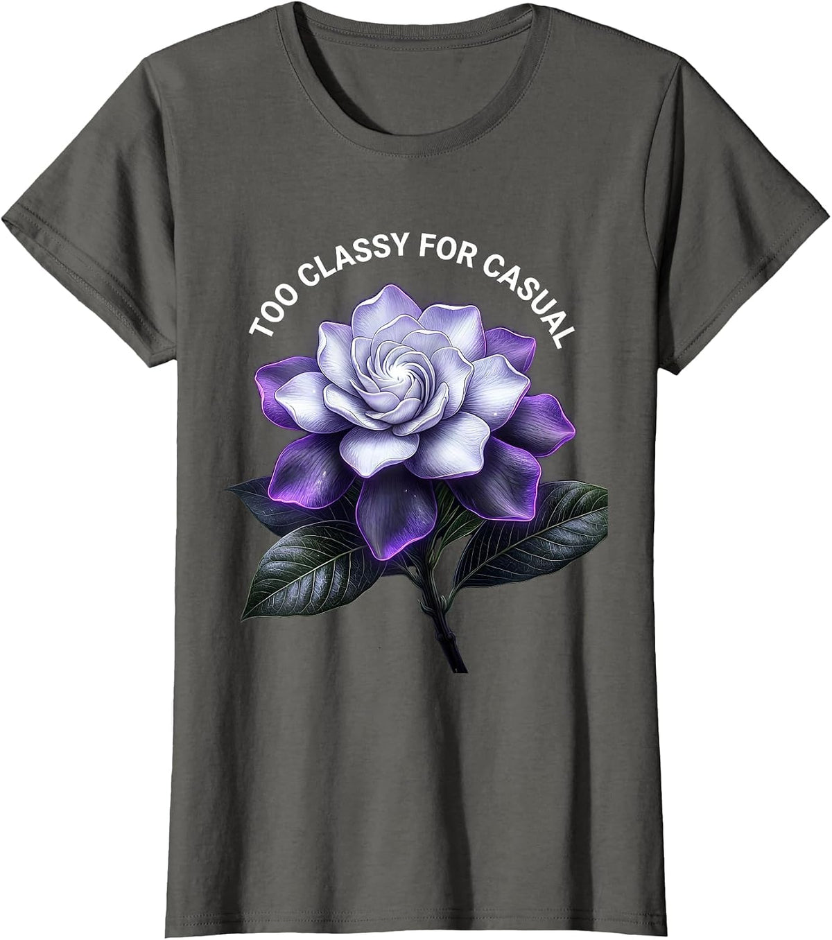 Women's Too Classy For Casual Tuxedo Graphic Design T-Shirt - Asphalt Grey