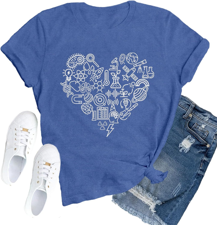 Science Teacher Shirts for Women Teacher Life T-Shirt - Blue1