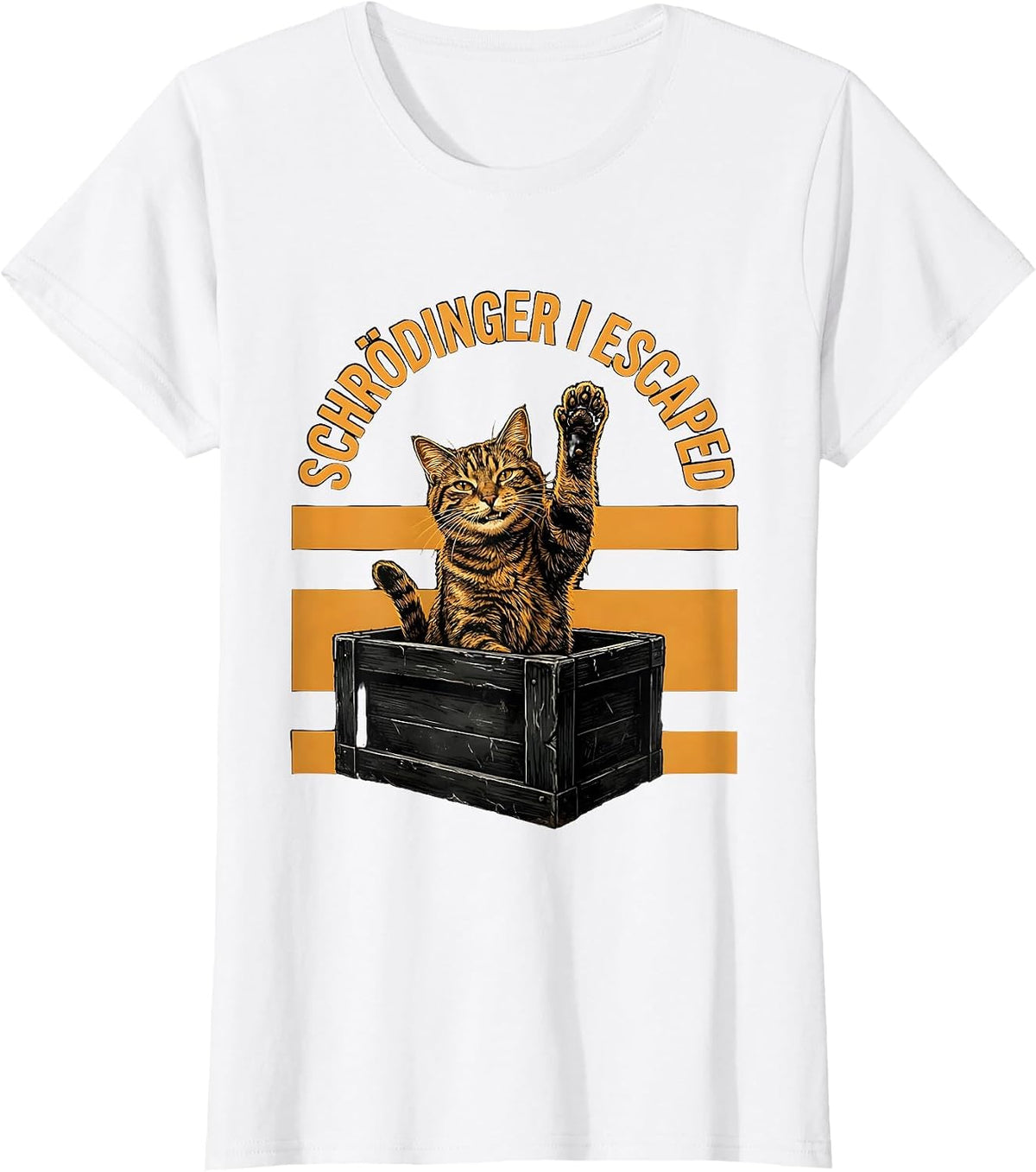 Schrödinger I Escaped Funny Quantum Physics Cat Lover T-Shirt - White