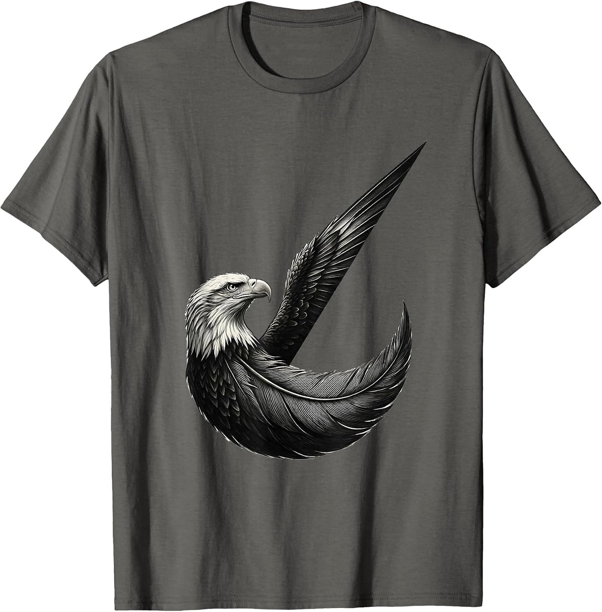Bald Eagle Minimalist Mascot Pride Faith Gift T-Shirt - Asphalt Grey
