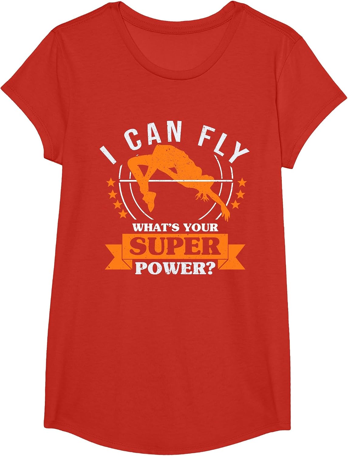 High Jump Superpower Track and Field High Jumper T-Shirt - Girls Red