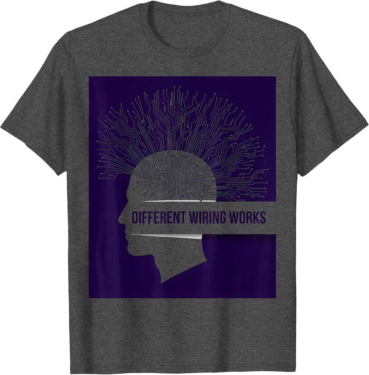Different Wiring Works Neurodiversity Design T-Shirt - Dark Heather Grey
