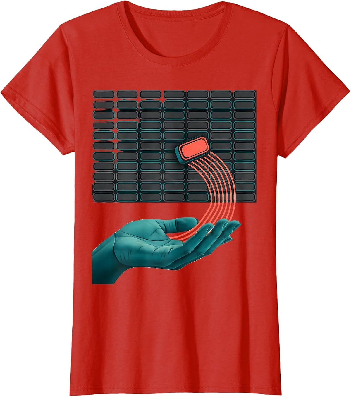 Women's Midcentury AAC Communication Modules SLP Teacher Support T-Shirt - Red
